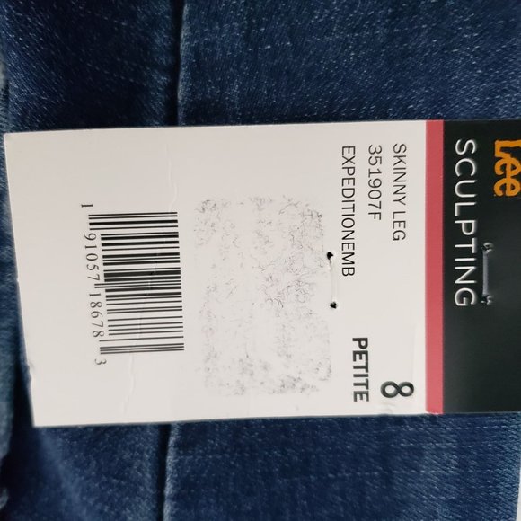 LEE Women's Sculpting Slim Fit Embroidery 8 Petite - Picture 8 of 8